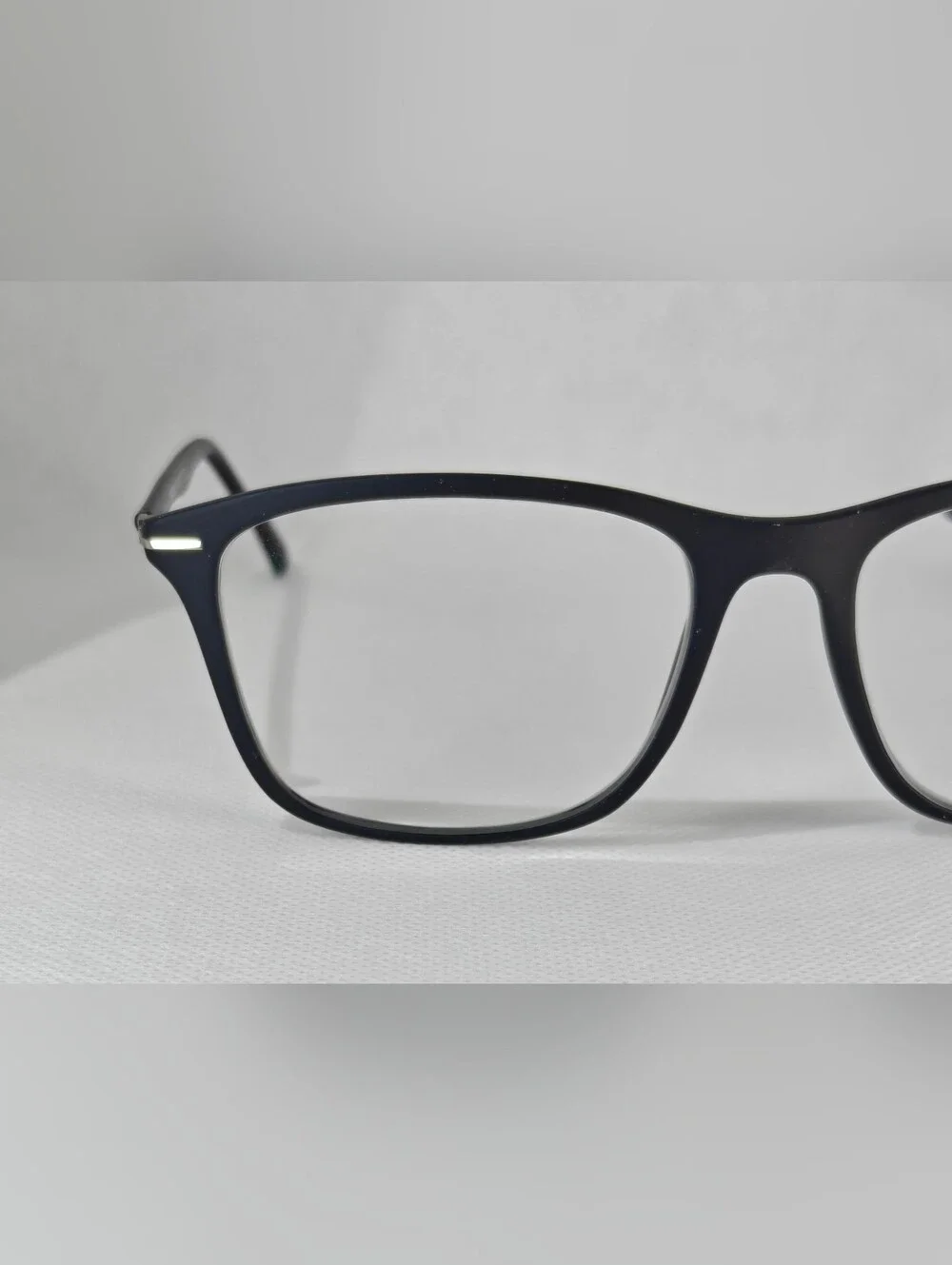 Thursday. Dark Navy Rectangular Eyeglass Frames. Rounded Edges